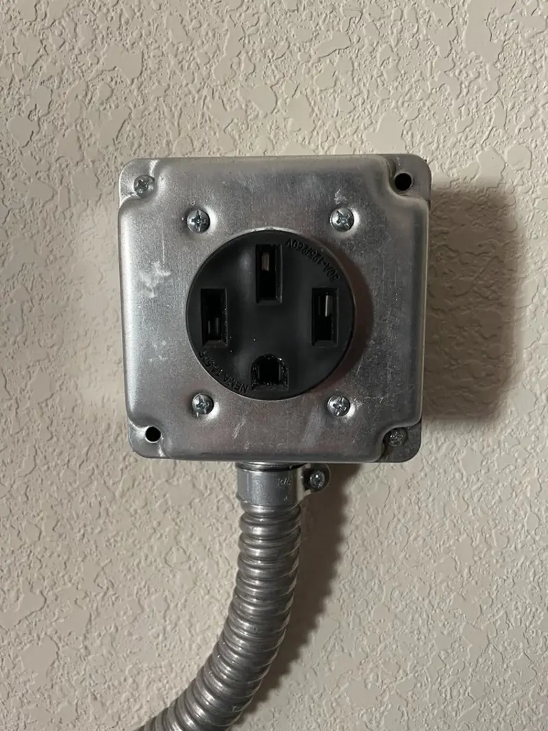 NEMA 14-50 outlet installed for Electrical Panel Upgrade in Hidden Meadows